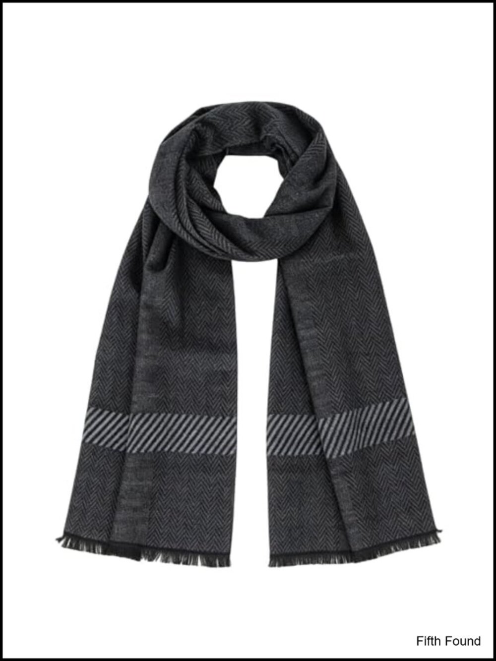 Men's Soft Polyester Blend Winter Scarf Wrap with Tassels